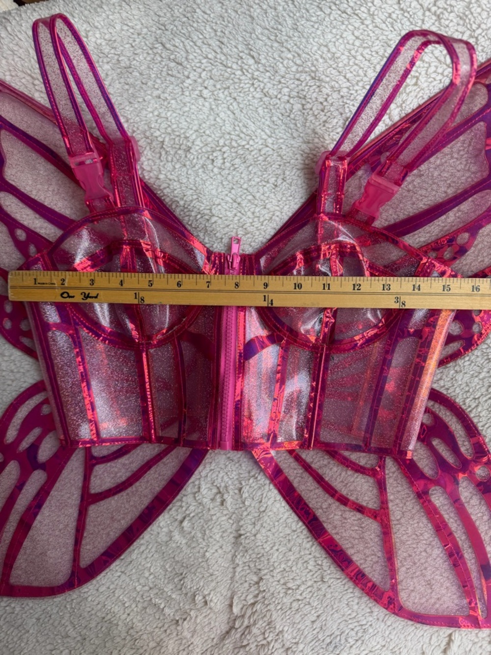 Dolls Kill Pink Iridescent Mesh Corset & Mini Skirt Set - Picture 14 of 14